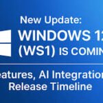 Windows 12 AI Features with Copilot+ interface on a laptop screen, showing Recall and CoCreator tools.